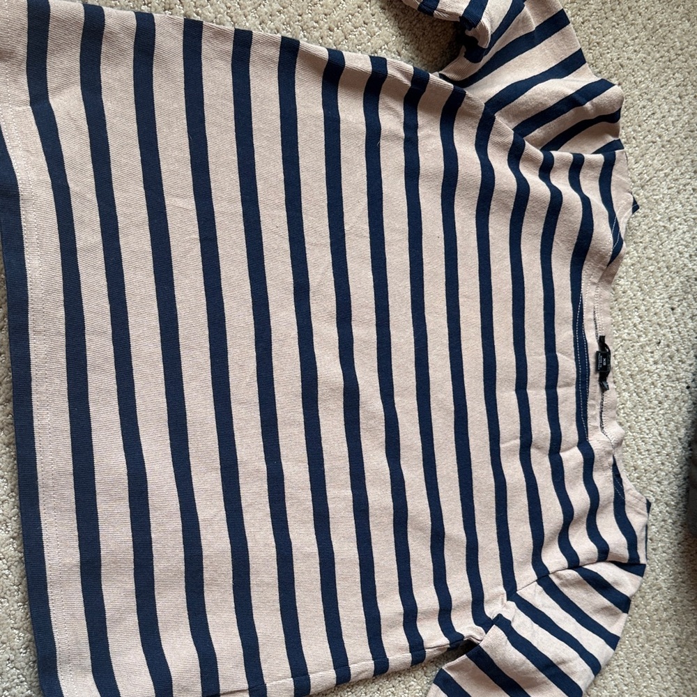 J. Crew Kids Short Sleeve Tee in Navy and Tan Stripes